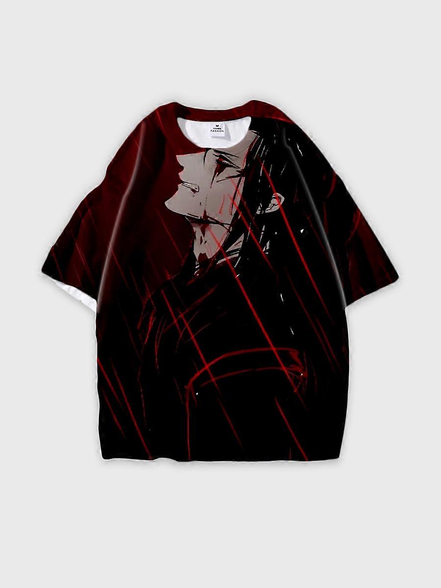 T-shirt round neck Character Pattern loose short sleeve Q16