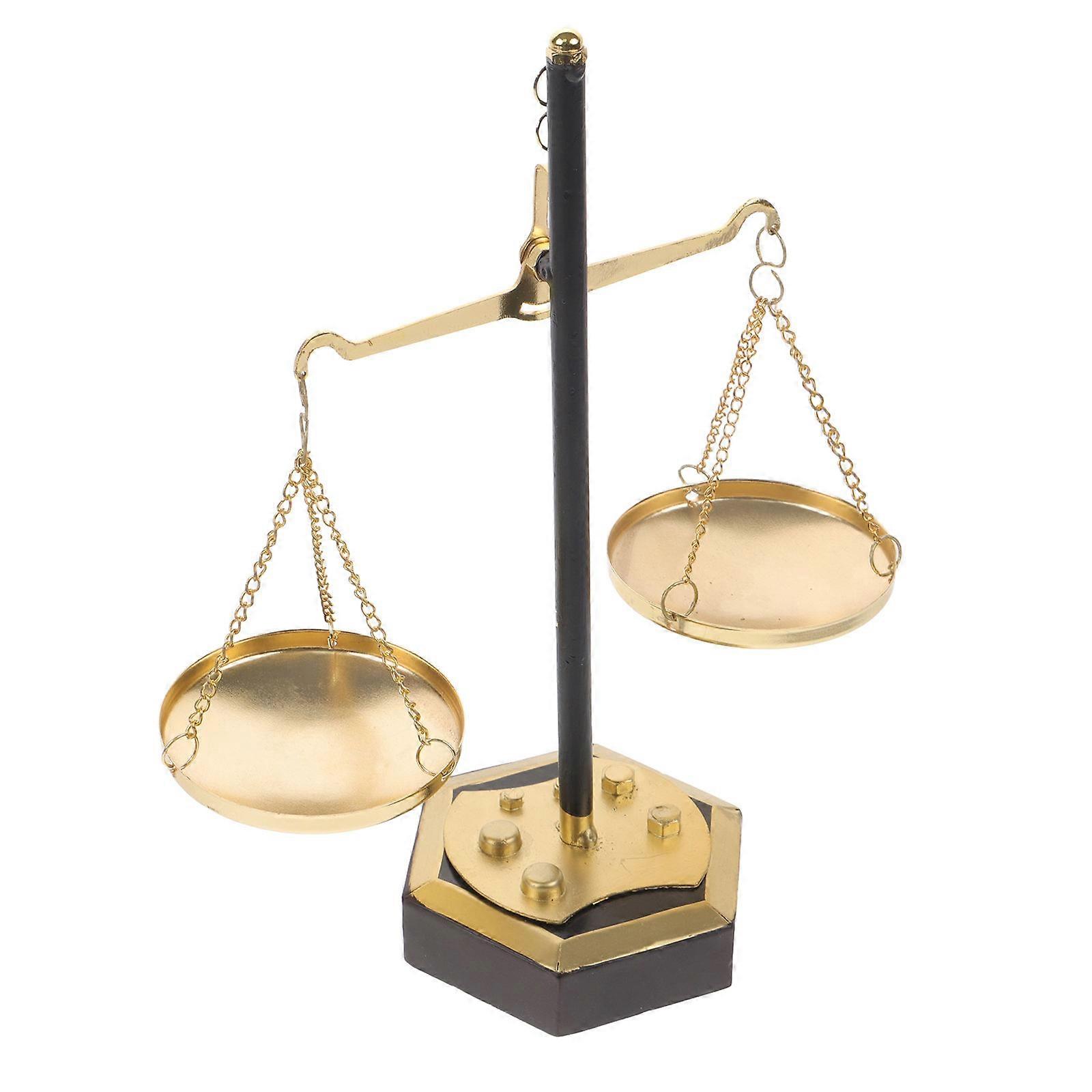 Elegant Metal Balance Scale Table Decor for Home and Office – Unique Desktop Centerpiece