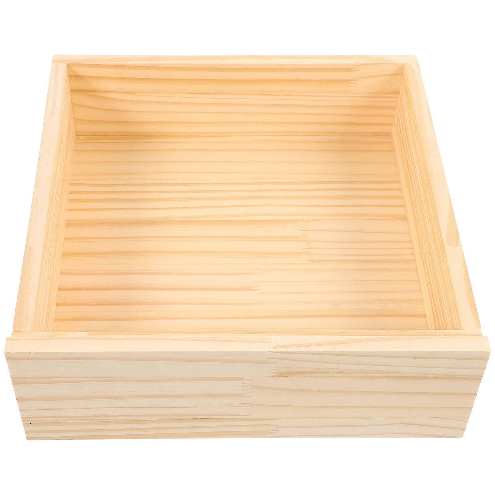 Single Wood Drawer for Home Beige Storage Box with Slide Rail 18609882
