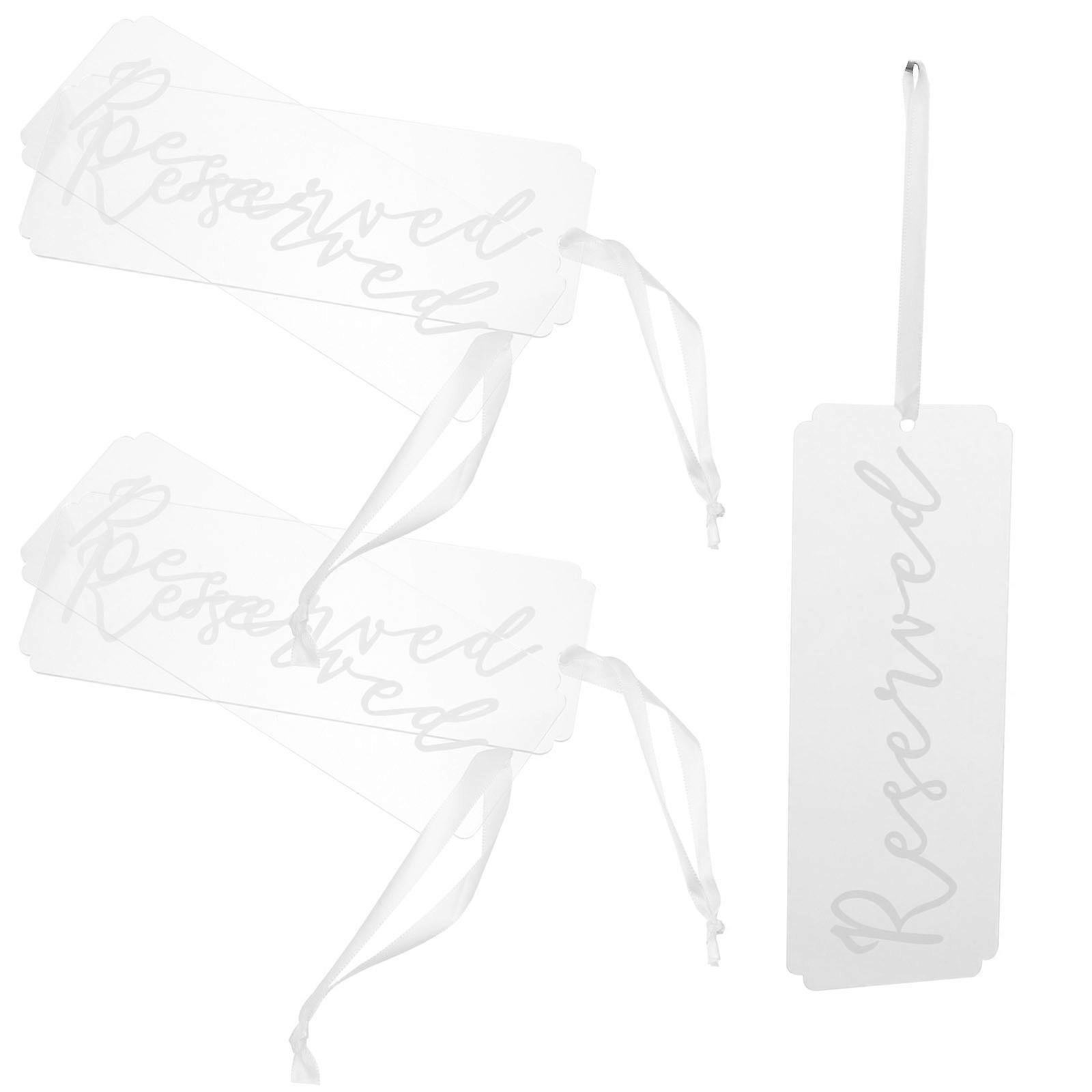 Transparent Acrylic Hanging Reserved Sign for Decoration and Reusable 5 Pieces