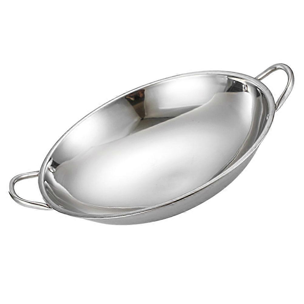 Stainless Steel Round Bottom Wok Pan with Double Handles, Non Stick Surface, High Heat Resistance, Energy Efficient, Ideal for Seafood and Stir Fry