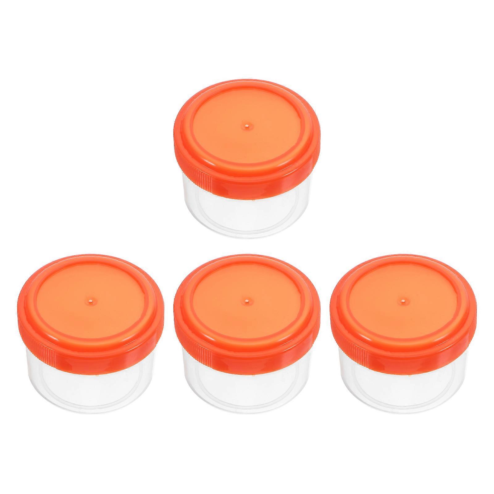 Mini Sauce Containers Small Condiment Bottles General Users Portable Salad Dressing Container 50ml Red 4.70X4.70X3.50CM 4Pcs