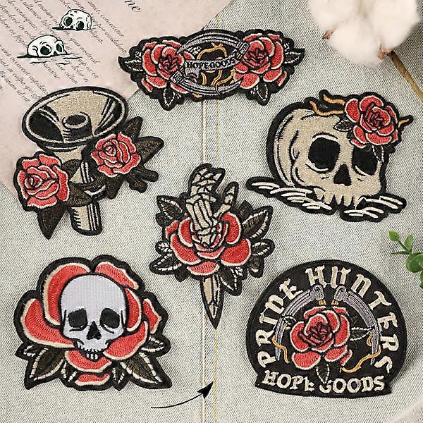 Dark embroidered appliques iron-on patch for backpacks, rock band patch for jackets, cool sew-on patch for clothes, jea