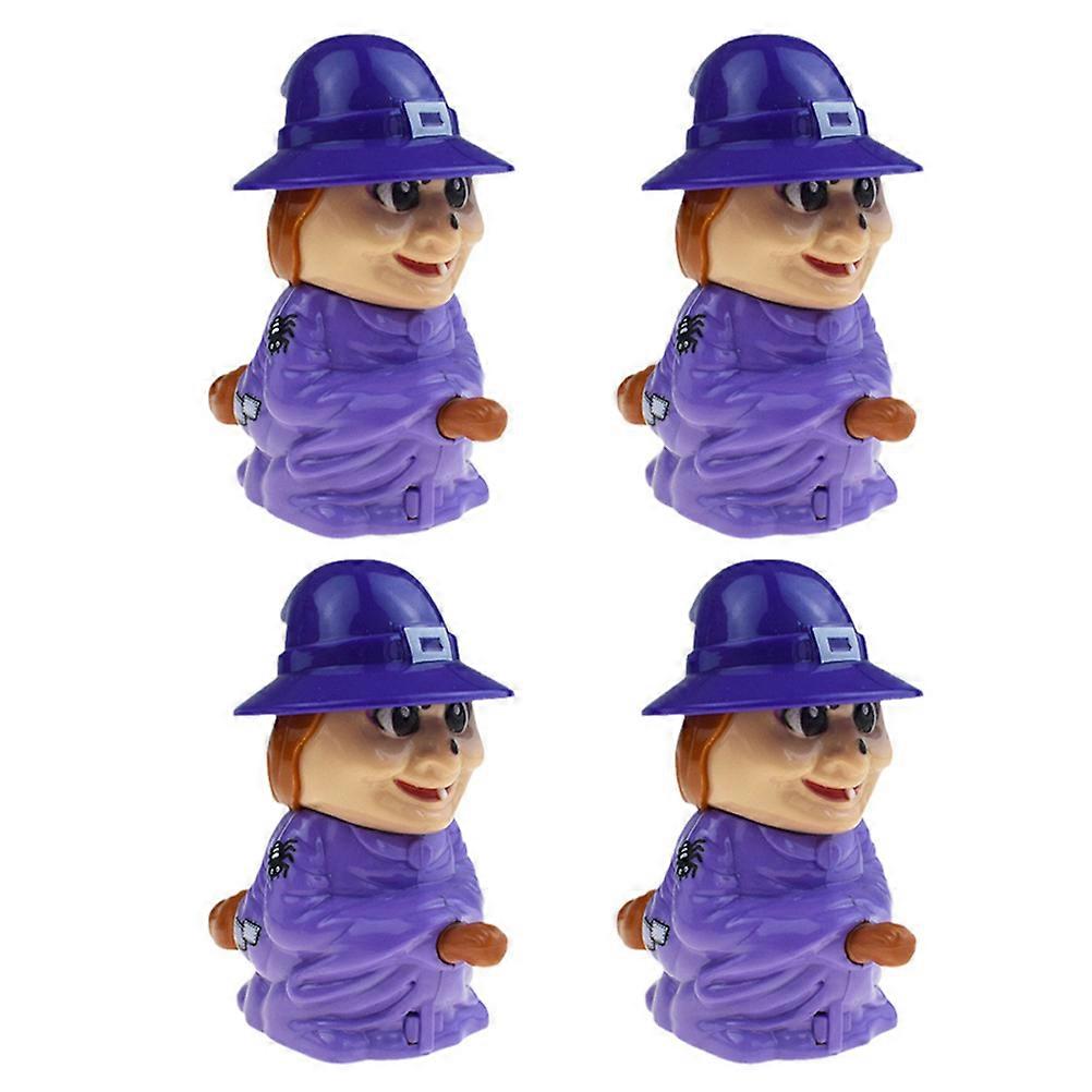 4pcs Wind Up Halloween Funny Clockwork Walking Witch   Safe Material, Party Use, Encourages Parent Child Interaction