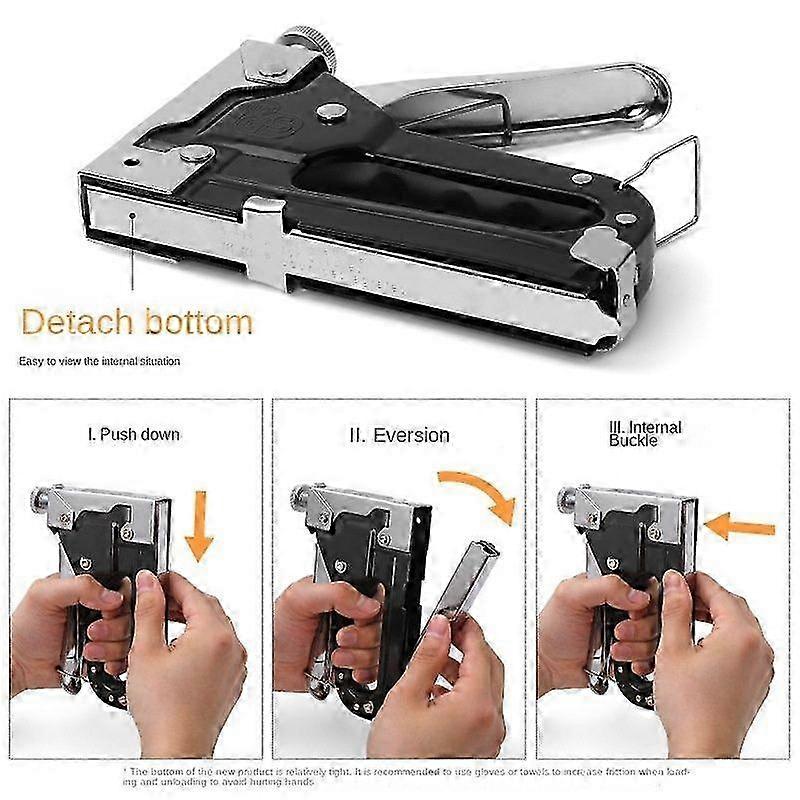2025 Heavy-duty 3-in-1 Manual Staple Gun Nailer Tacker for Carpentry Picture Framing U-type T-type