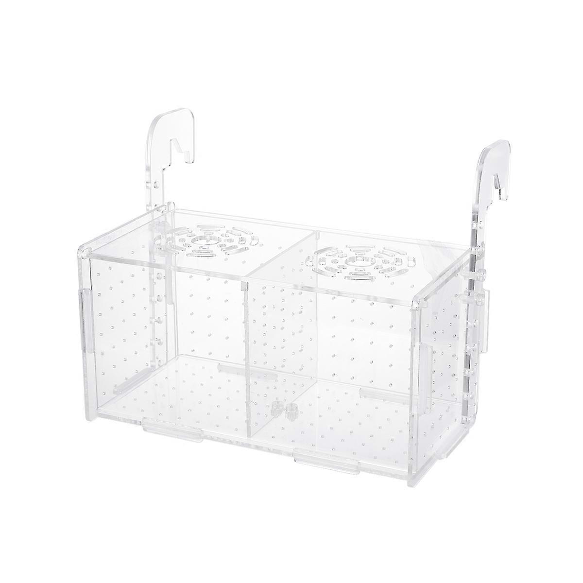 Transparent Acrylic Fish Tank Breeding Isolation Box for Fish Use Unique Floating Design 6.7x5.1x5.1 Inches