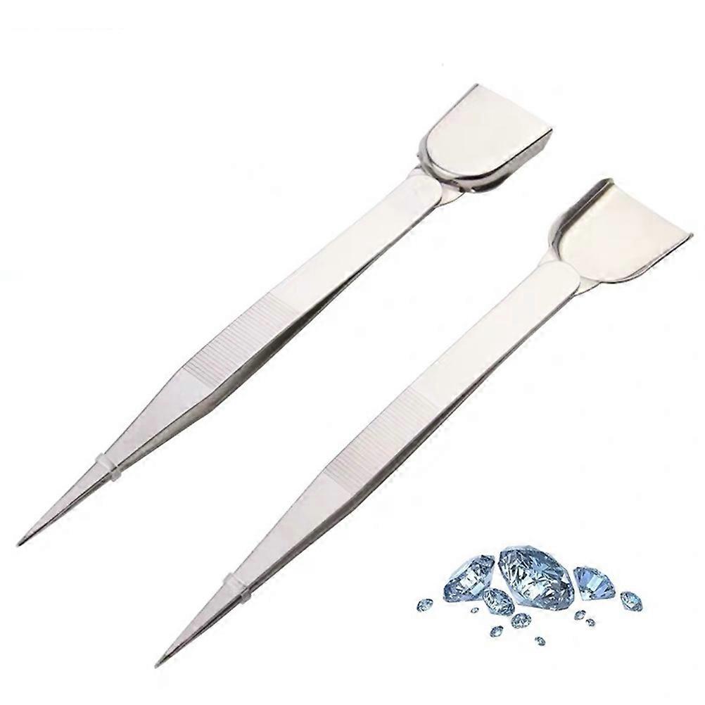 Jewelry Scoop with Tweezer Combination for Making Crafts in Stainless Steel and Plastic Assorted Color