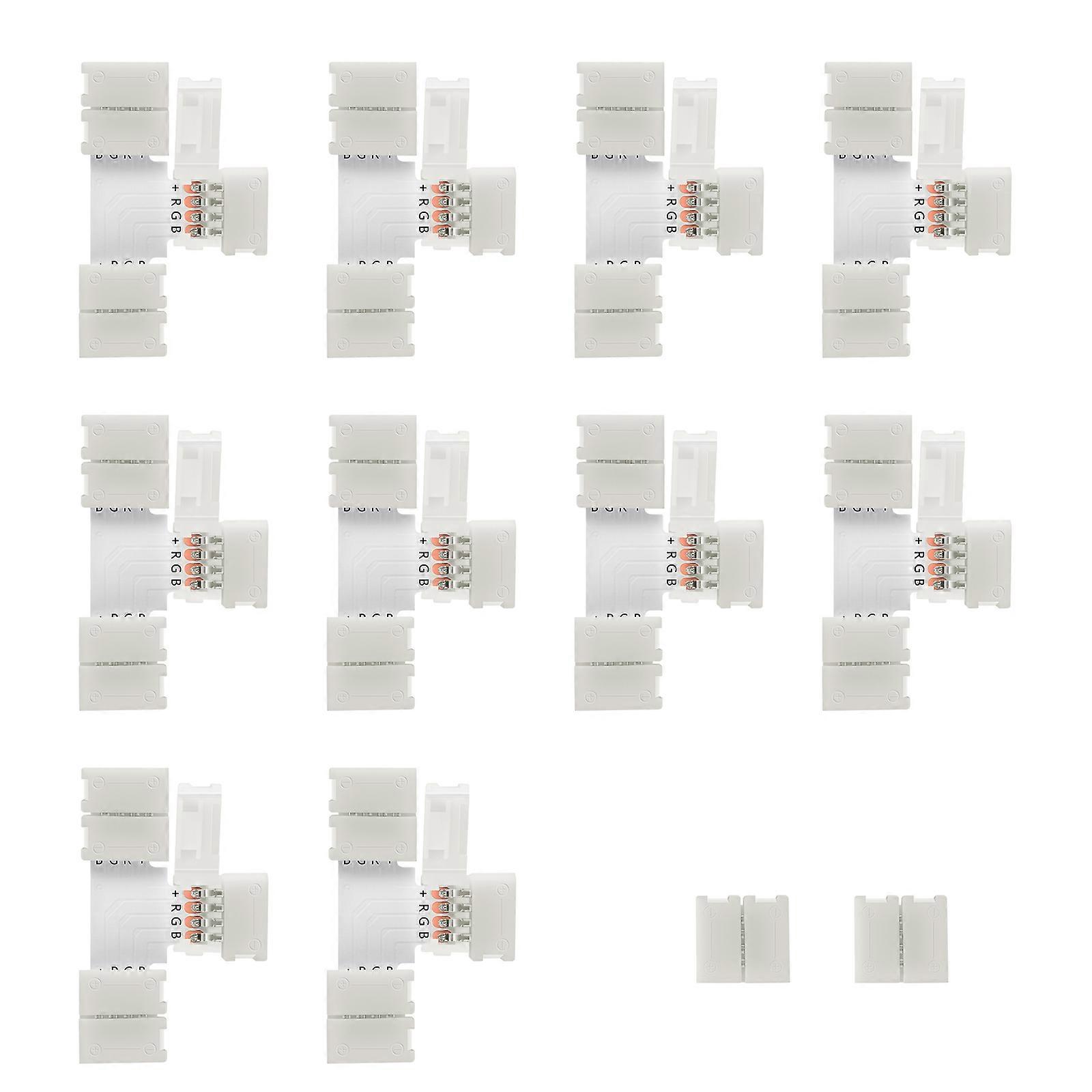 LED Strip Lights Adapter T Shape 4-Pin Connectors with 10Pcs Pieces