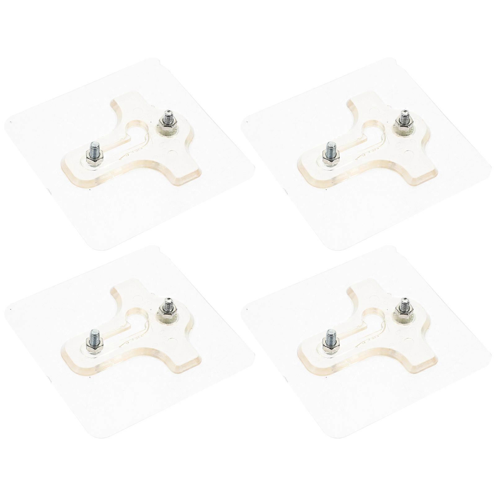 Kitchen Adhesive Hooks Multi-purpose Home Organization Transparent 7.8X7.8X1.2CM Adjustable Design 4Pcs