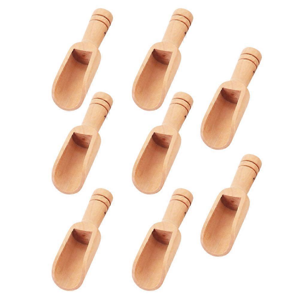 Wooden Spoons Set Of 8Pcs Household Spoons For Kitchen And Use Khaki Color Scoop