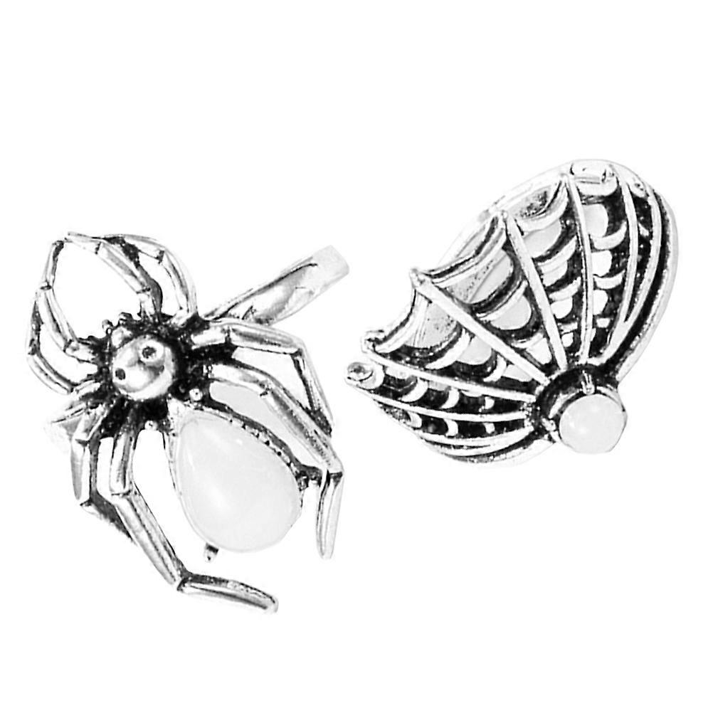 2Pcs Silver Alloy Spider Web Ring Set for Women Eye-catching Jewelry Accessories Size Adjustable