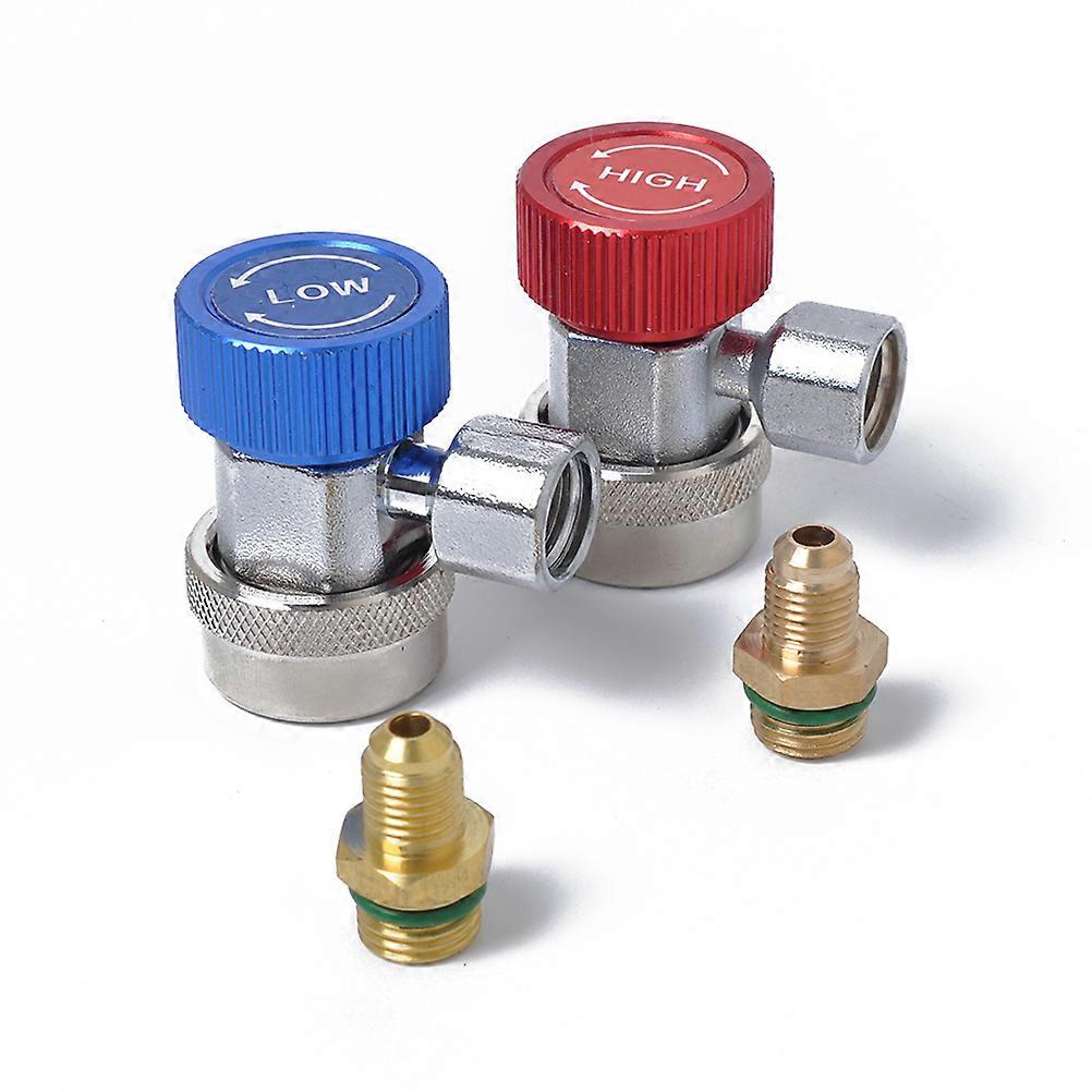 Car Air Conditioning Adapter Quick Coupler Adjustable Core Puller High Low Pressure Gauge Connector for Service Ports with Connectors