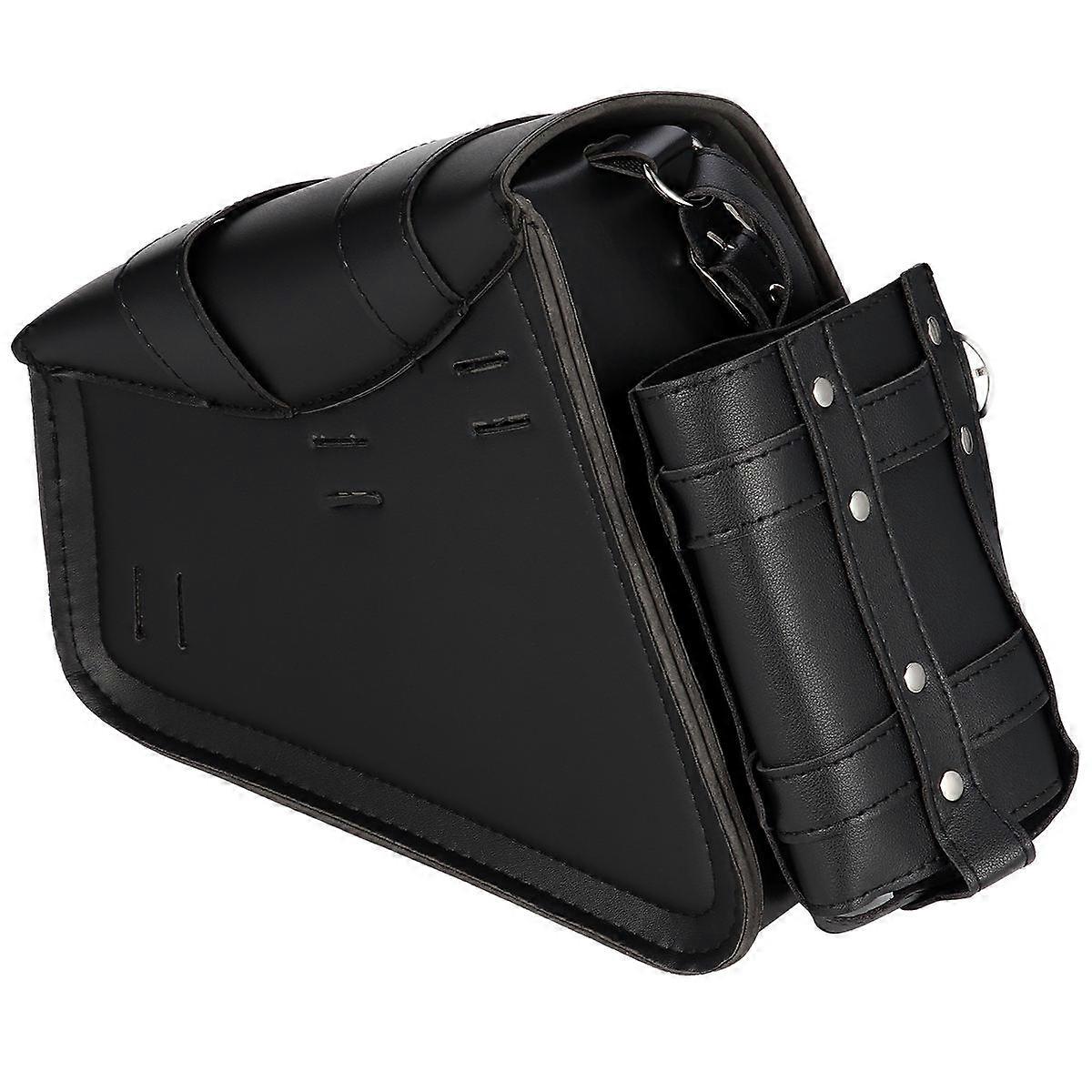 Multifunctional Waterproof Motorcycle Saddle Bag in Black PU with Multi Pockets for Long Rides