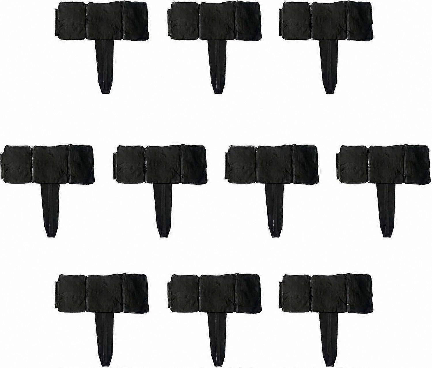 Garden Border Edging with Stone Effect, 10-Pack Lawn Divider for Flower Beds & Pathways