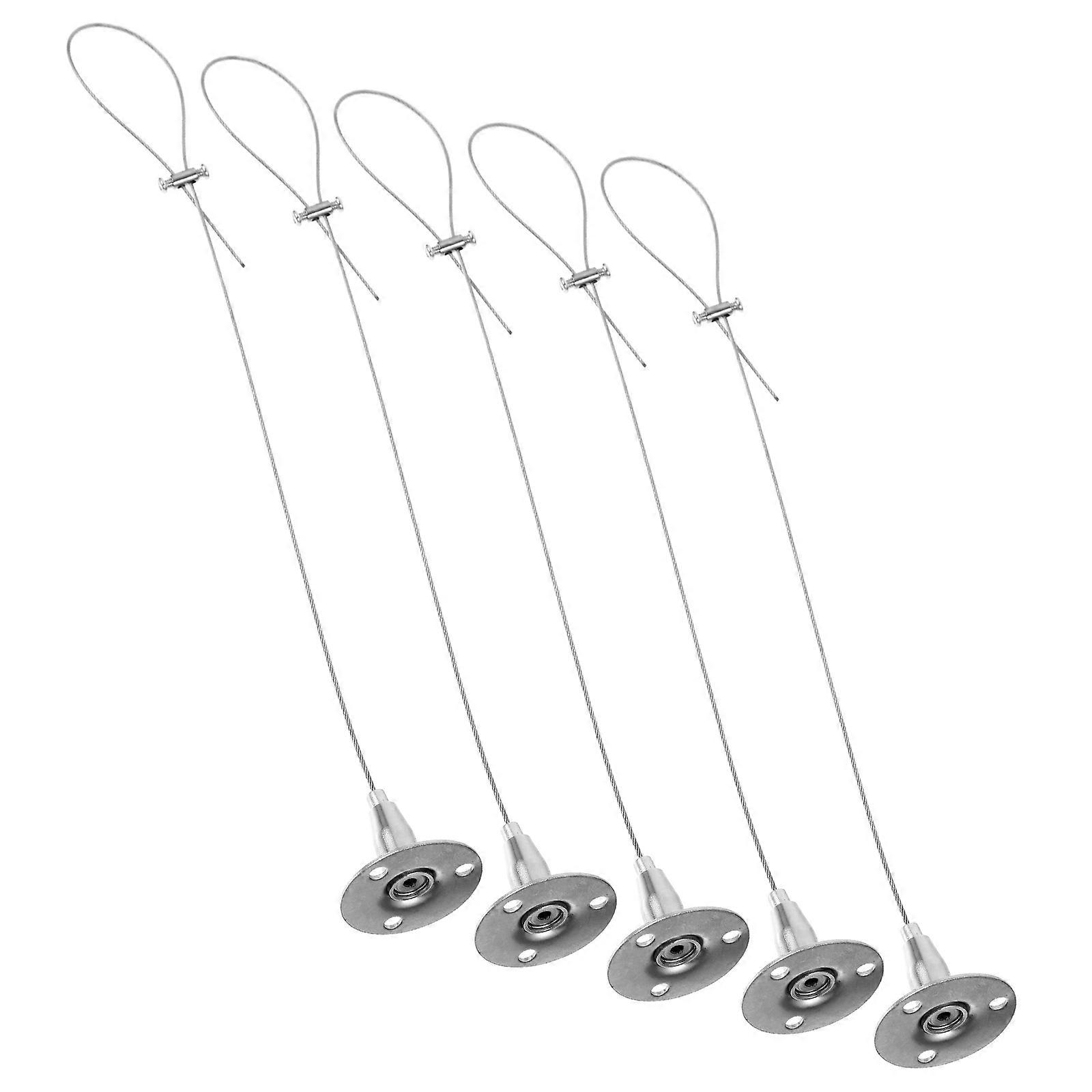 Picture Hanging Chain 5Pcs Wire Rope Hanger Hooks Ideal For Galleries And Home Decorations Rust-resistant Material Durable