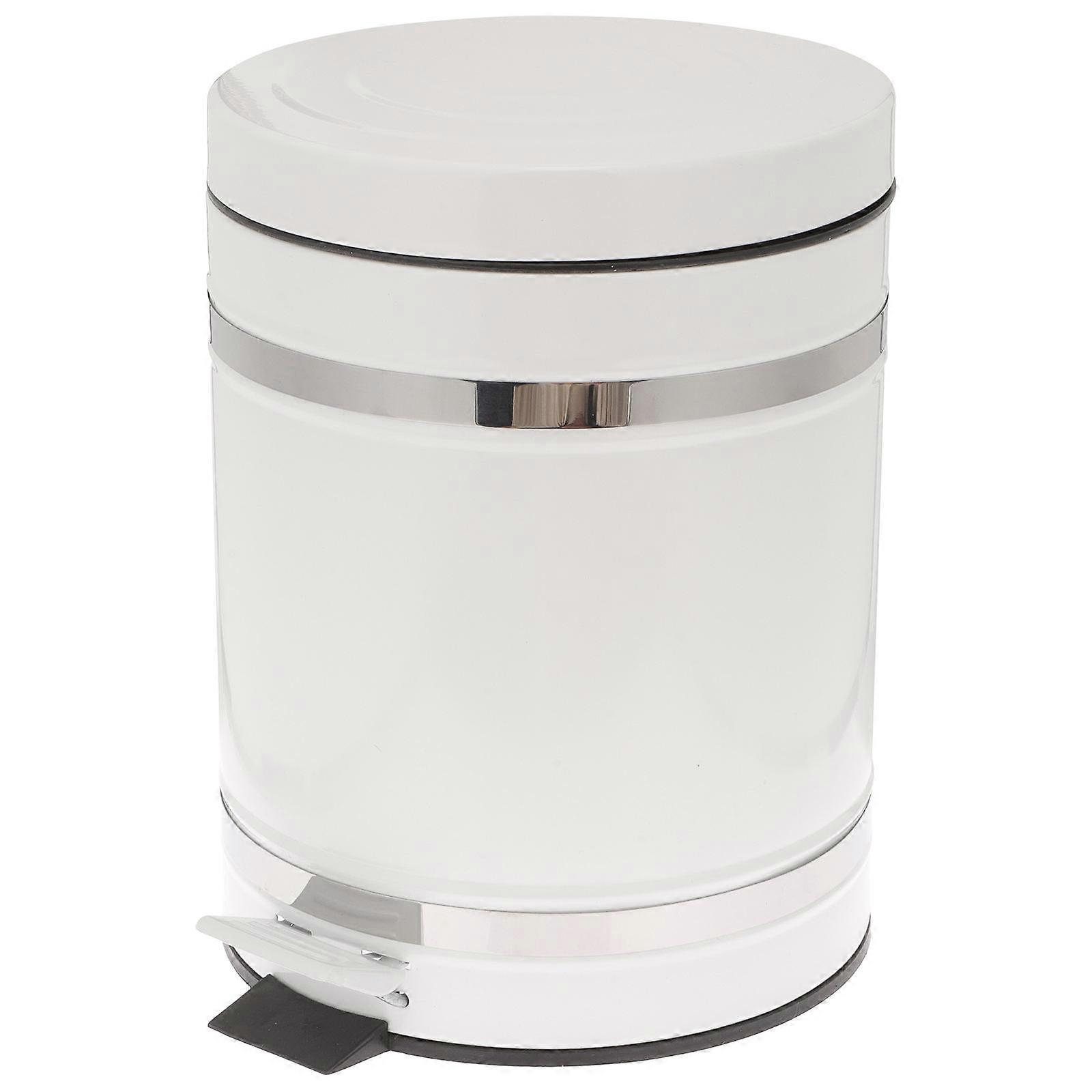 Trash Can With Foot Pedal Feature For Bathroom And Living Room Use Made Of Iron Material In Simple Design 1Pcs