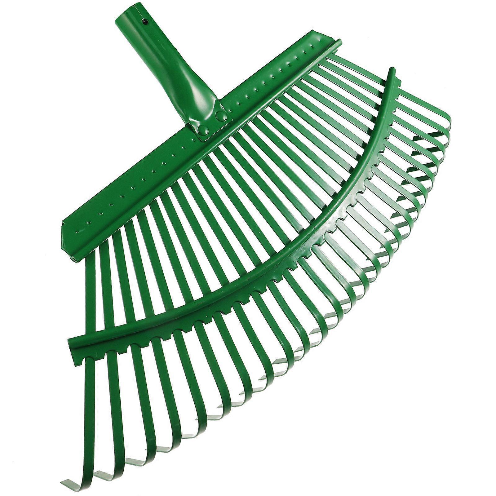 Green Heavy Duty Garden Rake with High Carbon Steel for Leaves and Lawn Cleaning Efficiently