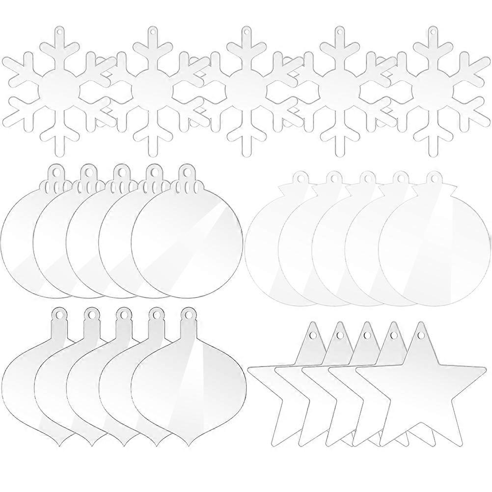 Hanging Ornaments 25Pcs Five- Pendants For Window Decor 8x7cm Transparent Craft
