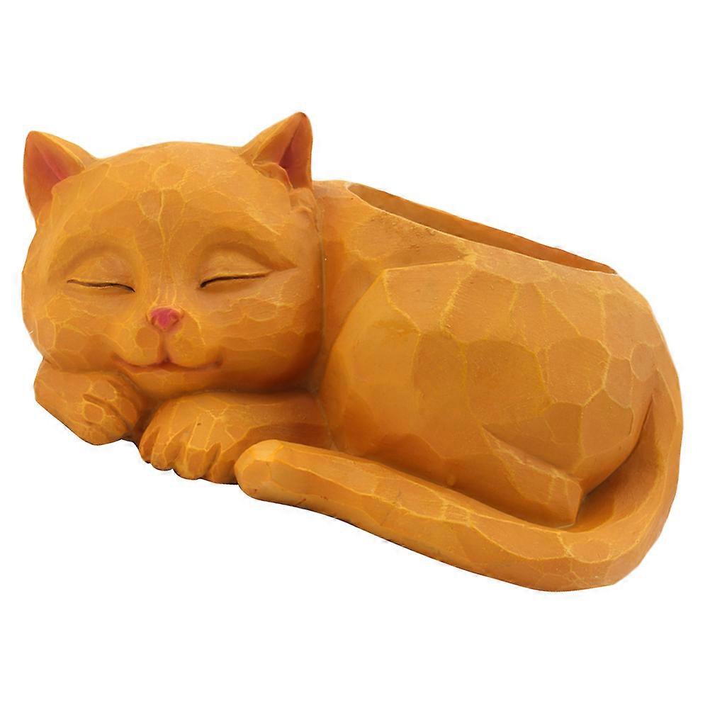 كاكي القط راتنج زارع الأواني تصميم الديكور لعشاق البستنة نمط عتيق 1 قطعة