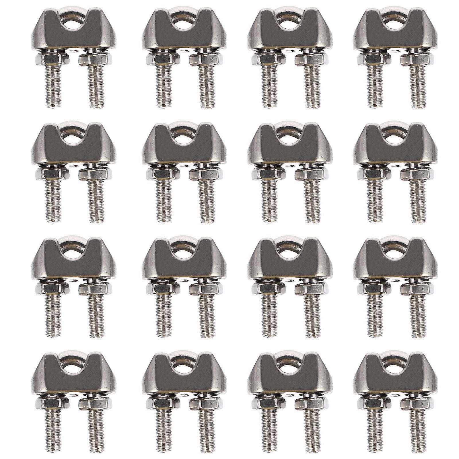 16PCS U Type Wire Rope Clips Rigging Hardware for Secure Fastening and Reliable Wire Clamping in Multiple Applications