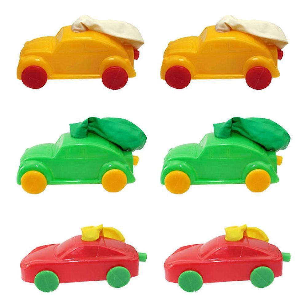 12pcs DIY Balloon Powered Car Educational Plastic Model Vehicles Smooth Surface Bright Colors Enhances Hand Eye Coordination Science Learning