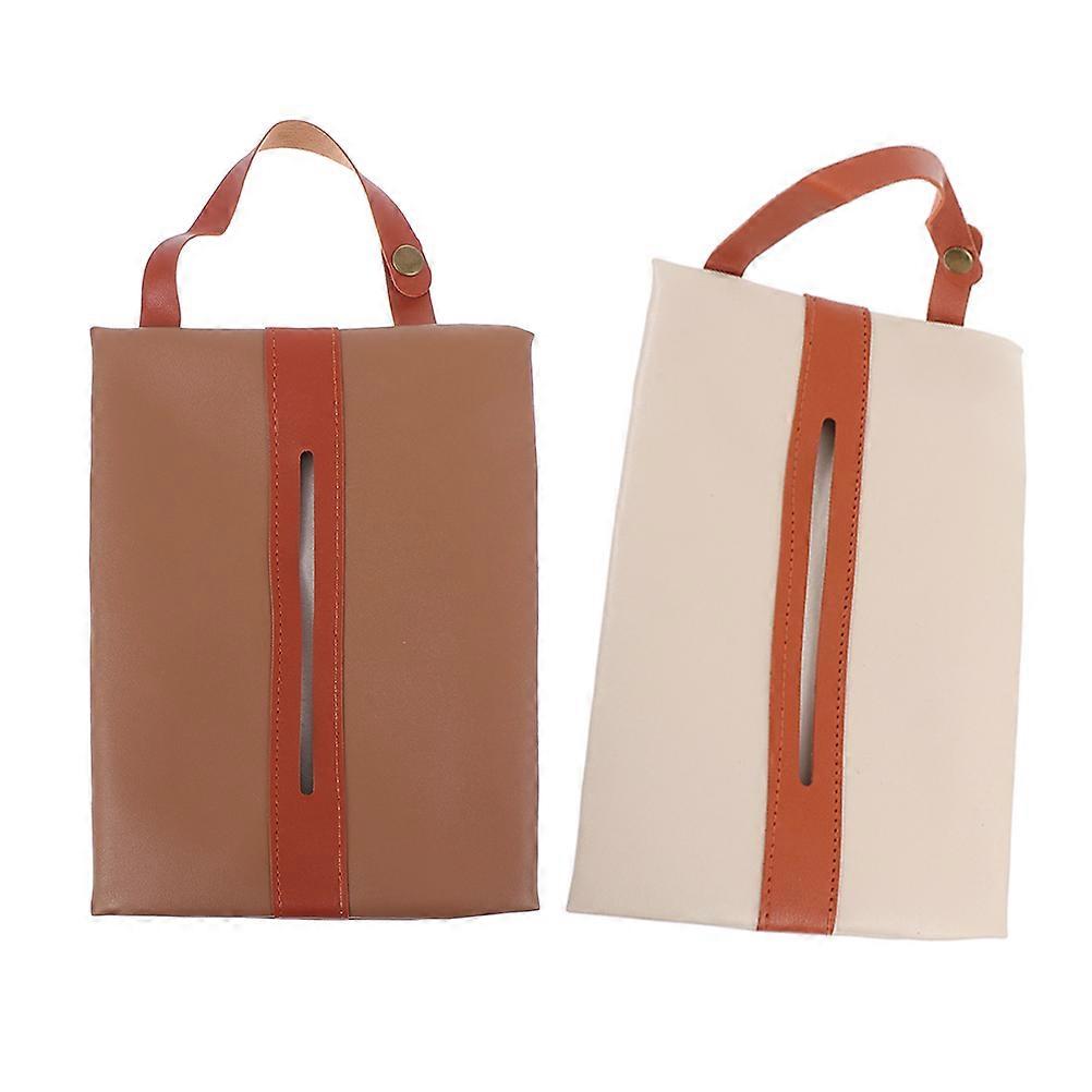 Car Tissue Holder Set of 2, Non Punching Hanging Napkin Organizer, Lightweight Portable Design for Vehicle Home Decor, Elegant Tissue Storage