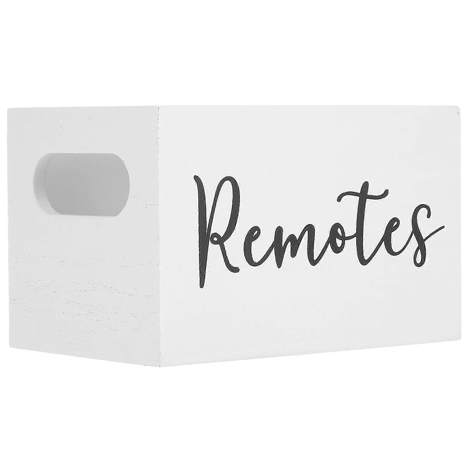 Black Wood Remote Control Organizer with Compartments for Storage in Living Room 1 Piece
