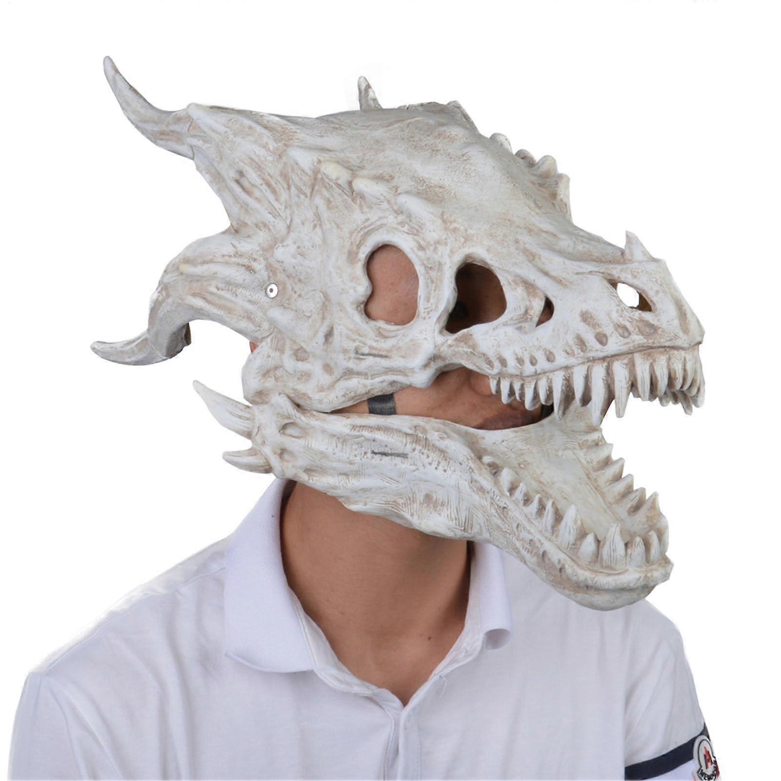 Dragon Skull Full Face Mask with Moving Jaw for Halloween, Cosplay and Masquerade