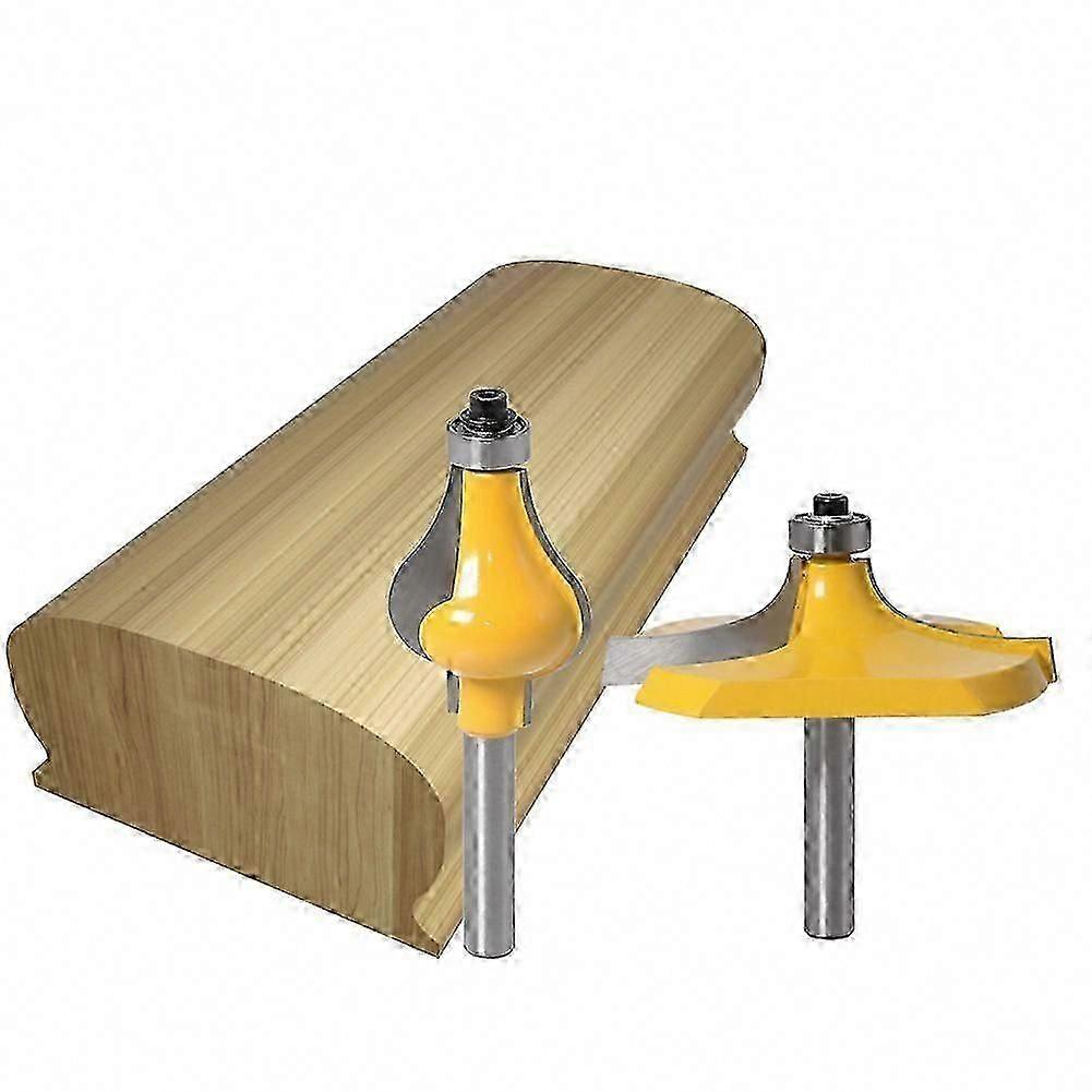 2pcs Handrail Router Bit Set - Standard & Flute Molding Cutter for Staircase & Ramp Handrails