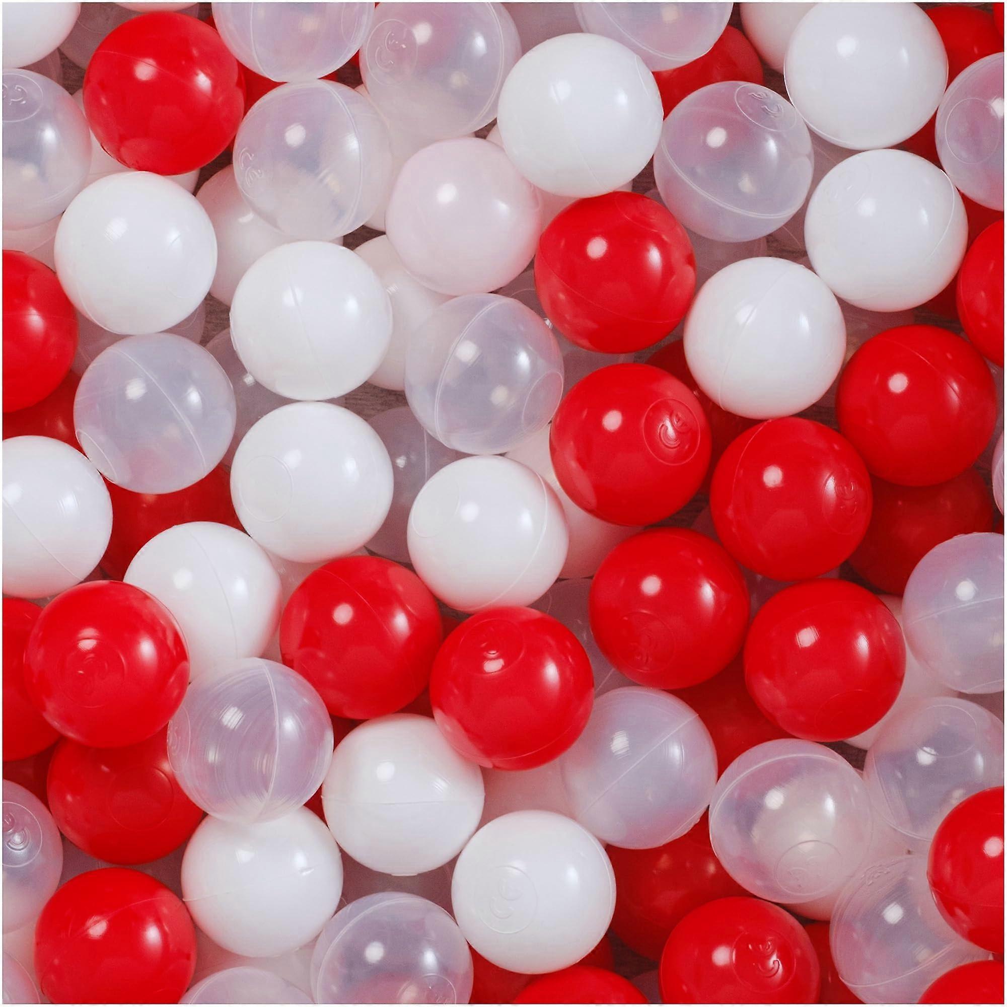 Misioo Dry Pool Balls Σετ 1200 τμχ: Λευκό Διαφανές Κόκκινο