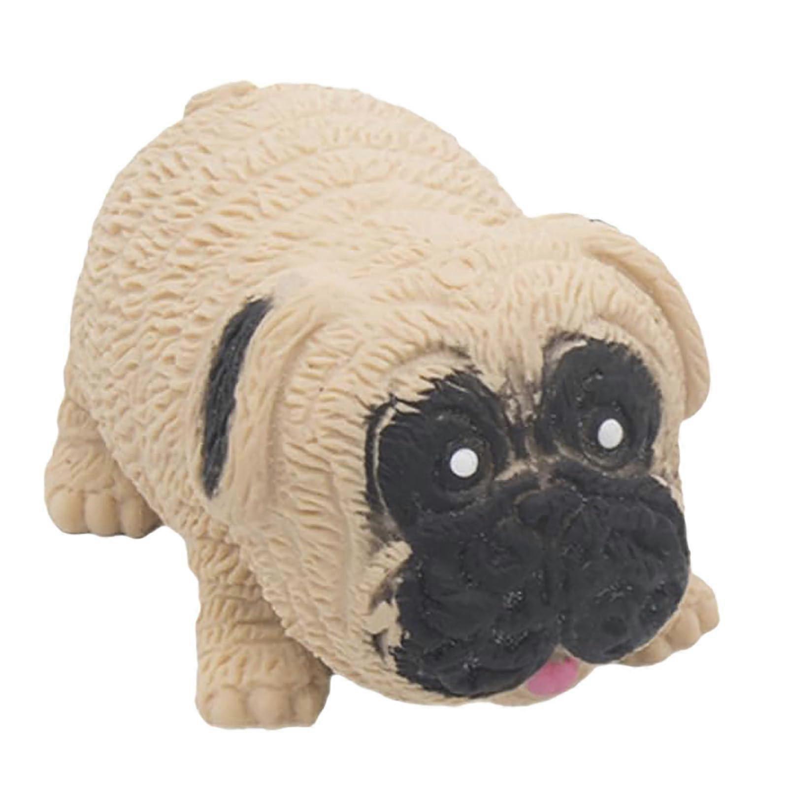 Pug Play Stretchy Dog Toy - Beige, 5x5x5 cm, Soft Material, Durable Design, Ideal for Small Breeds