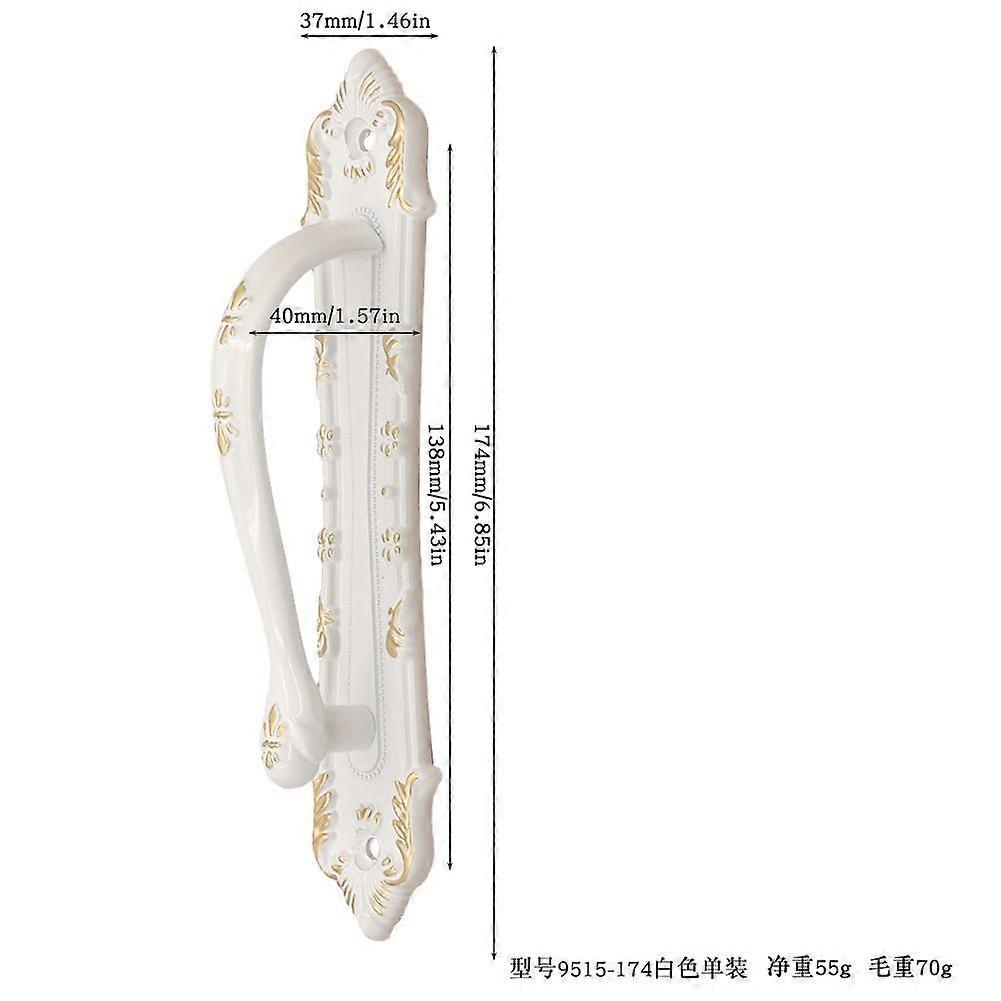 White sliding handle for wooden door, easy to install for exposed wooden doors