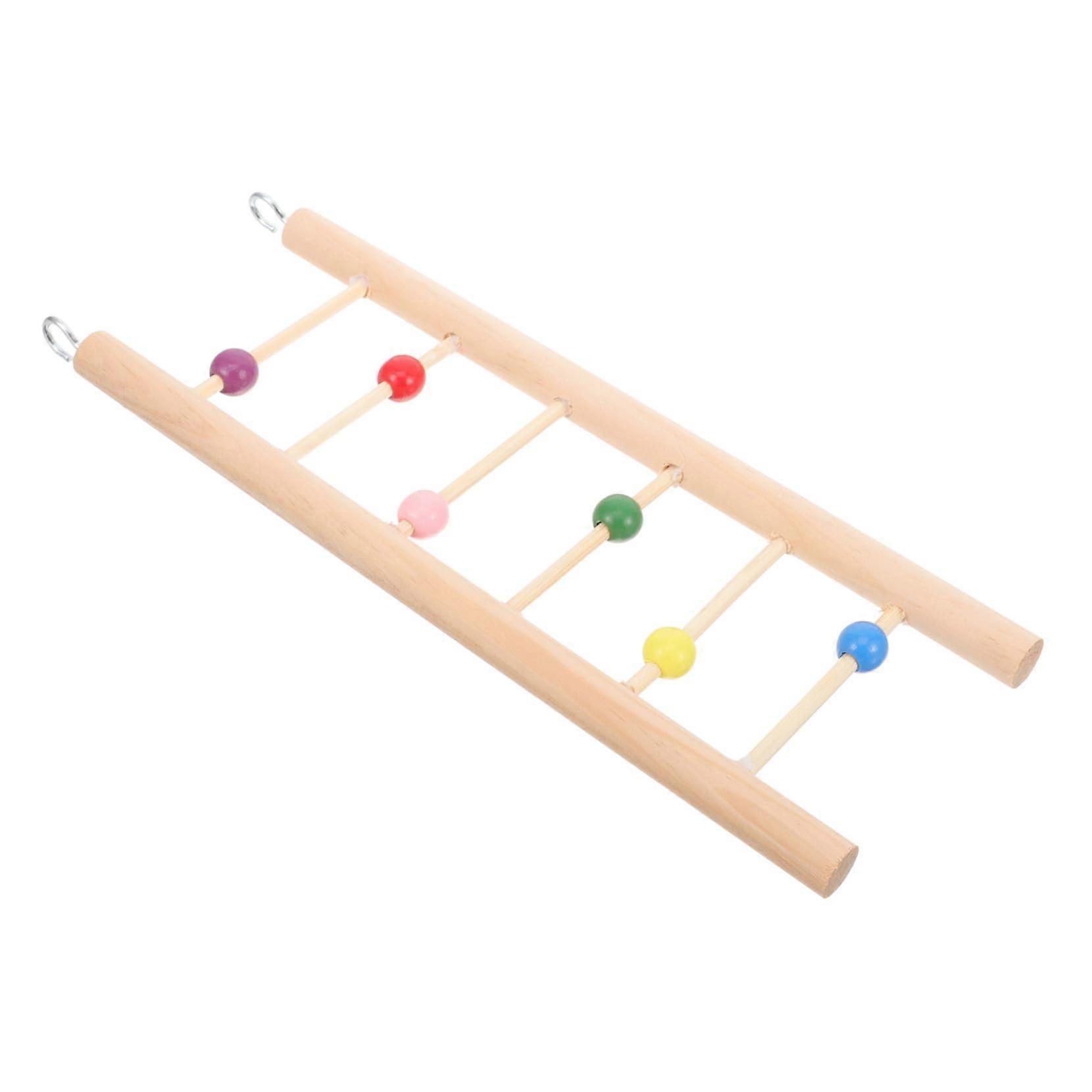 Bird Toy Wooden Ladder for Parakeets and Parrots – Long Climbing Ladder Made of Natural Wood Material for Cages