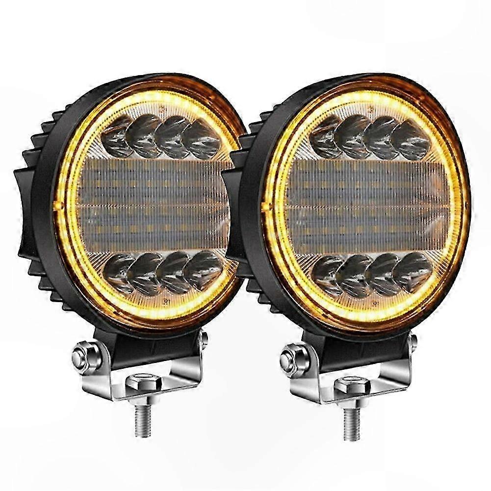4 Inch 200W LED Work Light Combo with Spot Flood Beam for Off Road Driving and Fog Conditions in Amber Tone