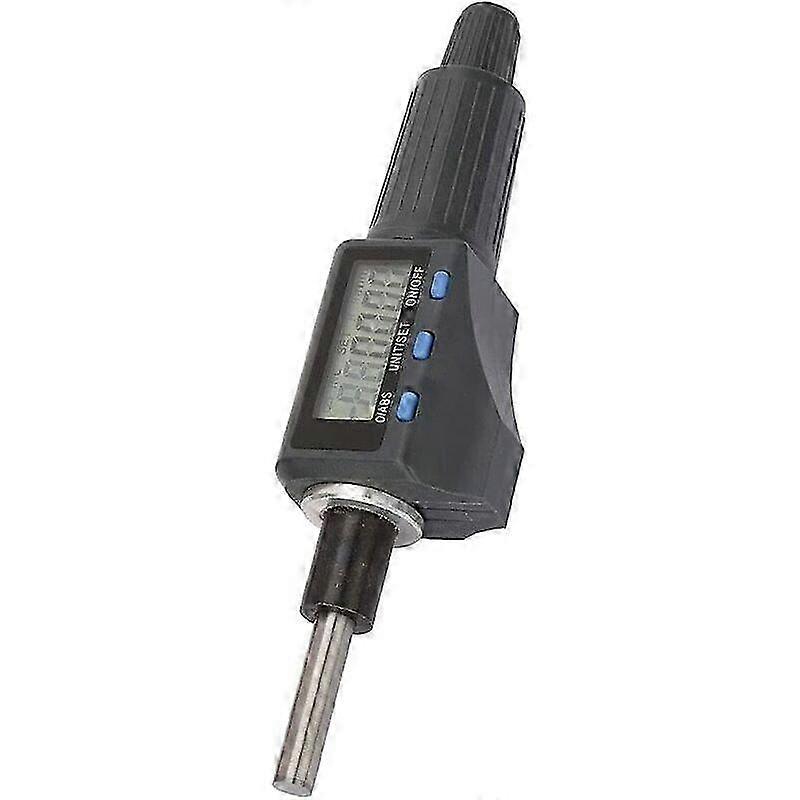 A 25mm, 0.001mm digital micrometer head with metric and imperial units, and an LED display with 3 buttons.