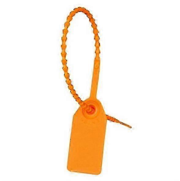 100 Plastic Tamper Evident Seal Cable Ties, Orange