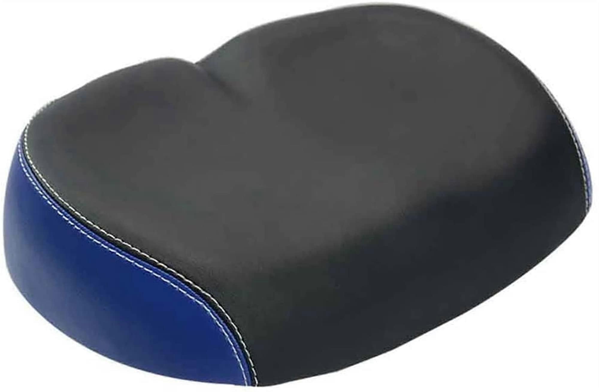 Bicycle Saddle Wide Large Cushion Bike Seat For Mountain, Road, Folding, Spinning And Exercise Bikes Black Blue