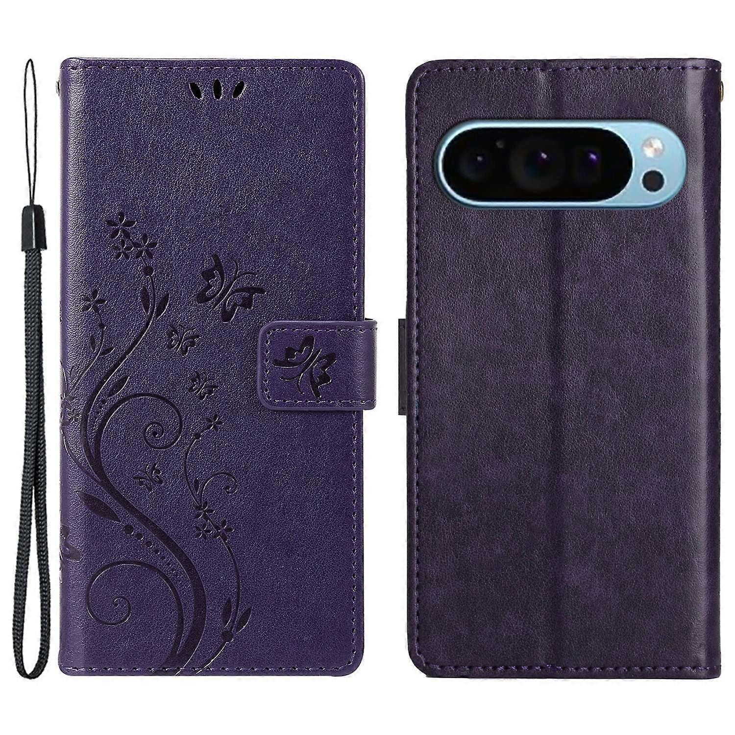 For Google Pixel 9/Pixel 9 Pro Case Butterfly Pattern PU Leather Wallet Phone Cover