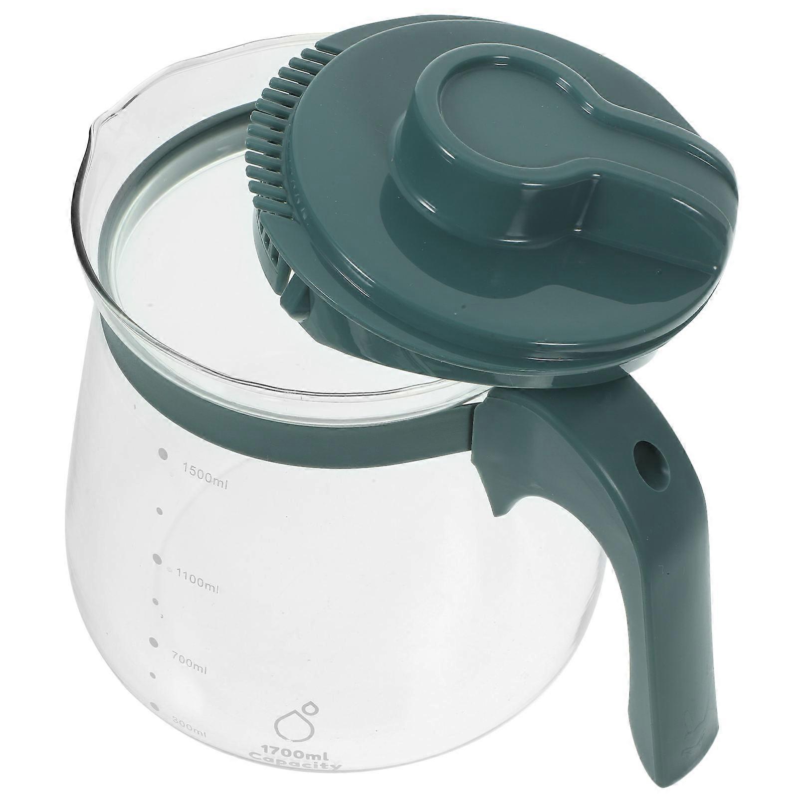 Steeping Teapot Large Capacity Tea Pot for Tea House White Glass and Pp Material Filter Tea Function 1Pc