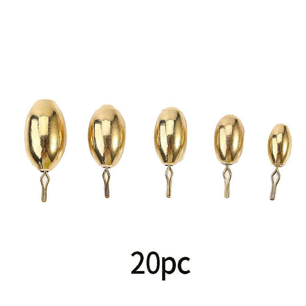 20pcs High Quality Copper Multi type Weights Fishing Sinker Tackle Accessories with Carry Box