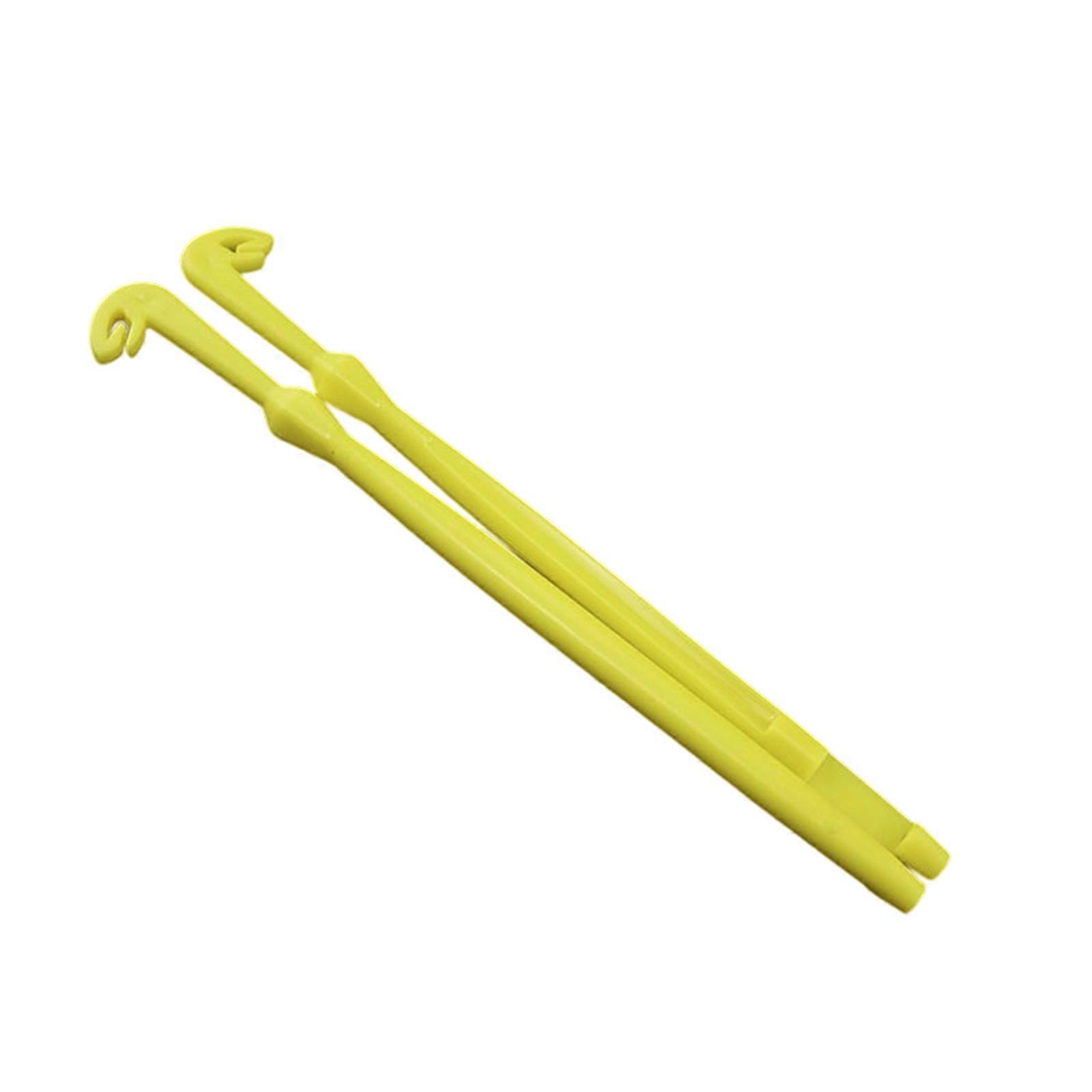 2Pcs Fishing Hook Remover Fast Knot Fly Line Tiers Fish Unhooks Extractor Detacher Fishing Knot Tying Tool Easy to Use Yellow