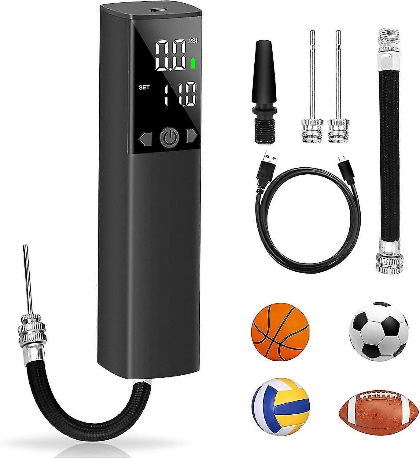 Electric Ball Pump, Smart Air Pump Portable Fast Ball Inflation With Precise Pressure Gauge And Digital Lcd Display