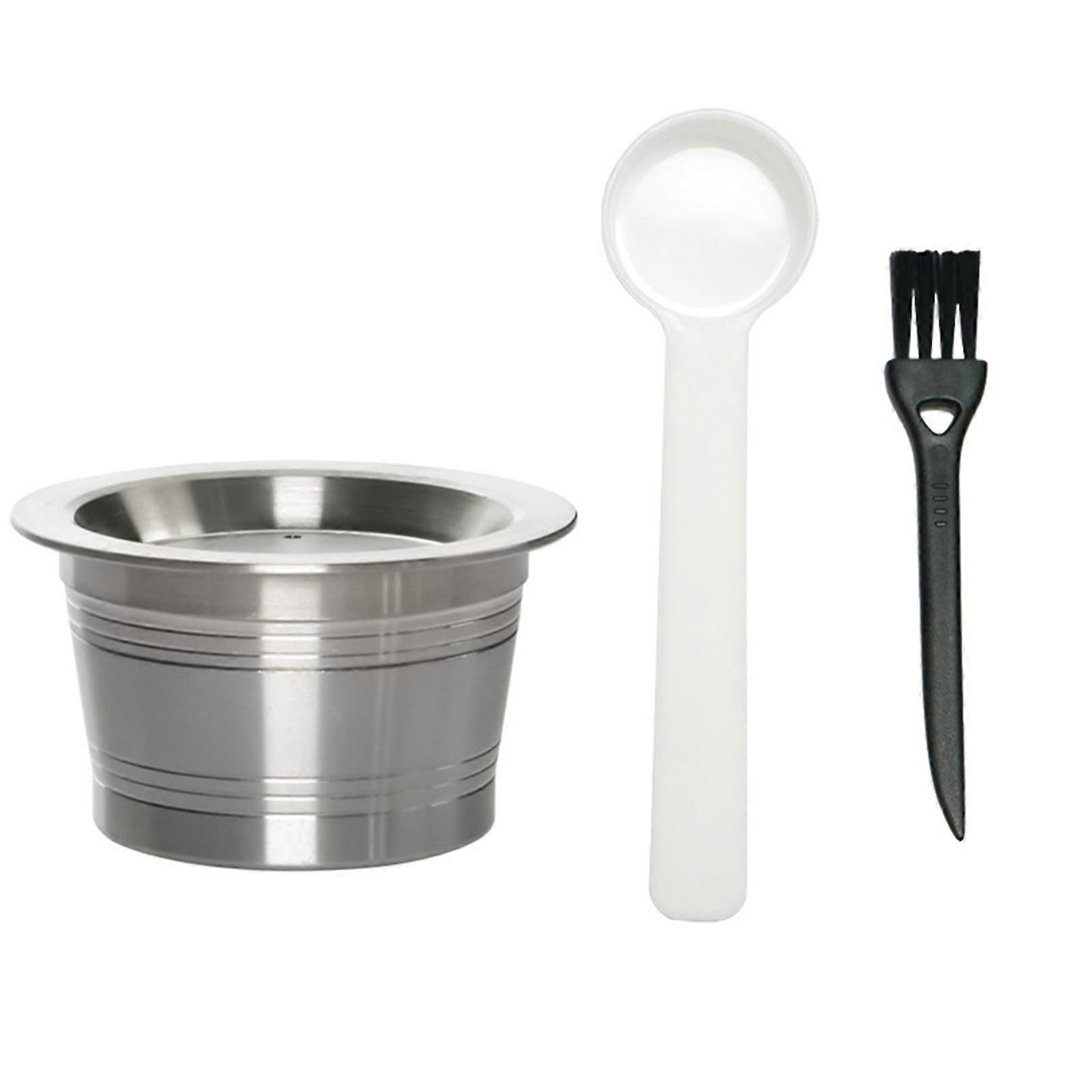 Coffee Capsules Shell with Spoon High Temperature Resistant Stainless Steel Texture Suitable for Espresso Concentrate Multicolor