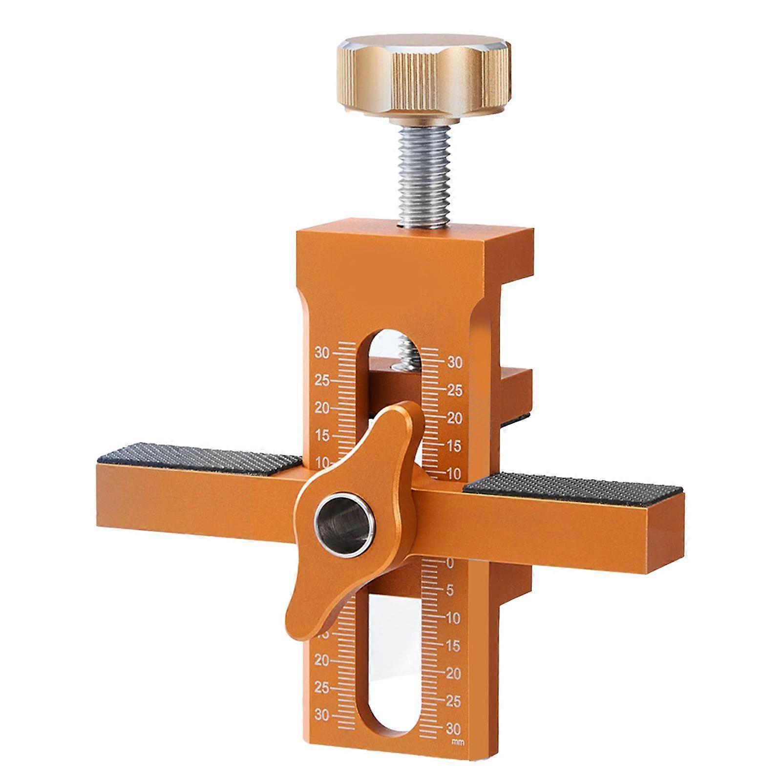 Cabinet Door Mounting Jig Installation Positioner Adjustable Aluminium Alloy Woodworking Leveler with Rebounder Hole 7-40MM Clamping Thickness