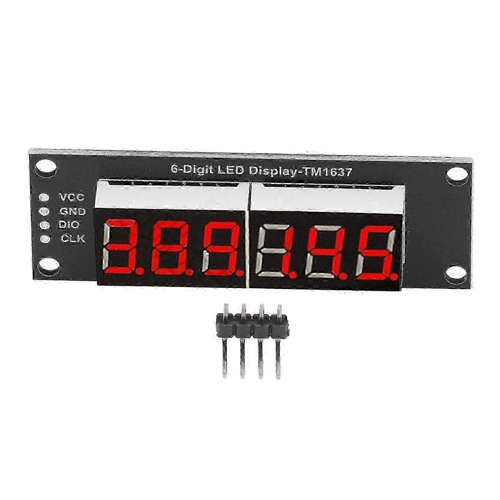 6 Digit Tube LED Segment Display TM1637 Driver Digital Optoelectronic Module Red 0.36in