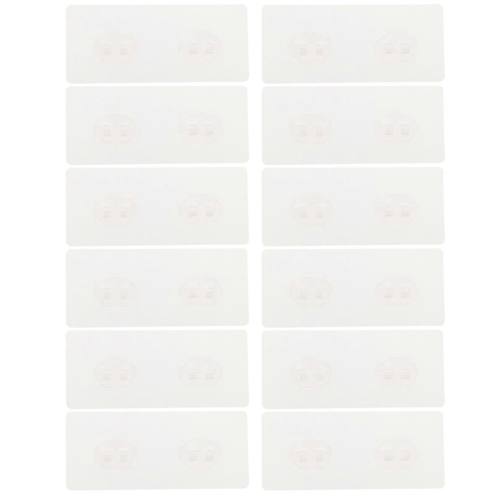 12pcs Shower Caddy Adhesive Wall Hooks Transparent Hanging Hooks Sticky Hooks