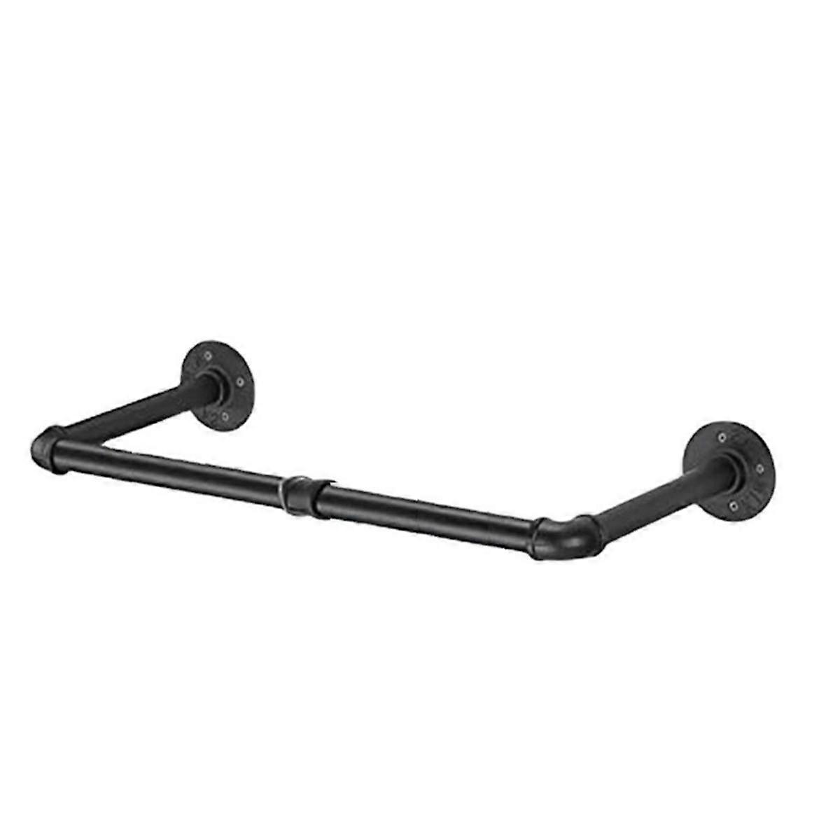Industrial Pipe Clothes Rack Wall Mounted Heavy Duty Pipe Shelves for Hanging Clothes Coats Laundry