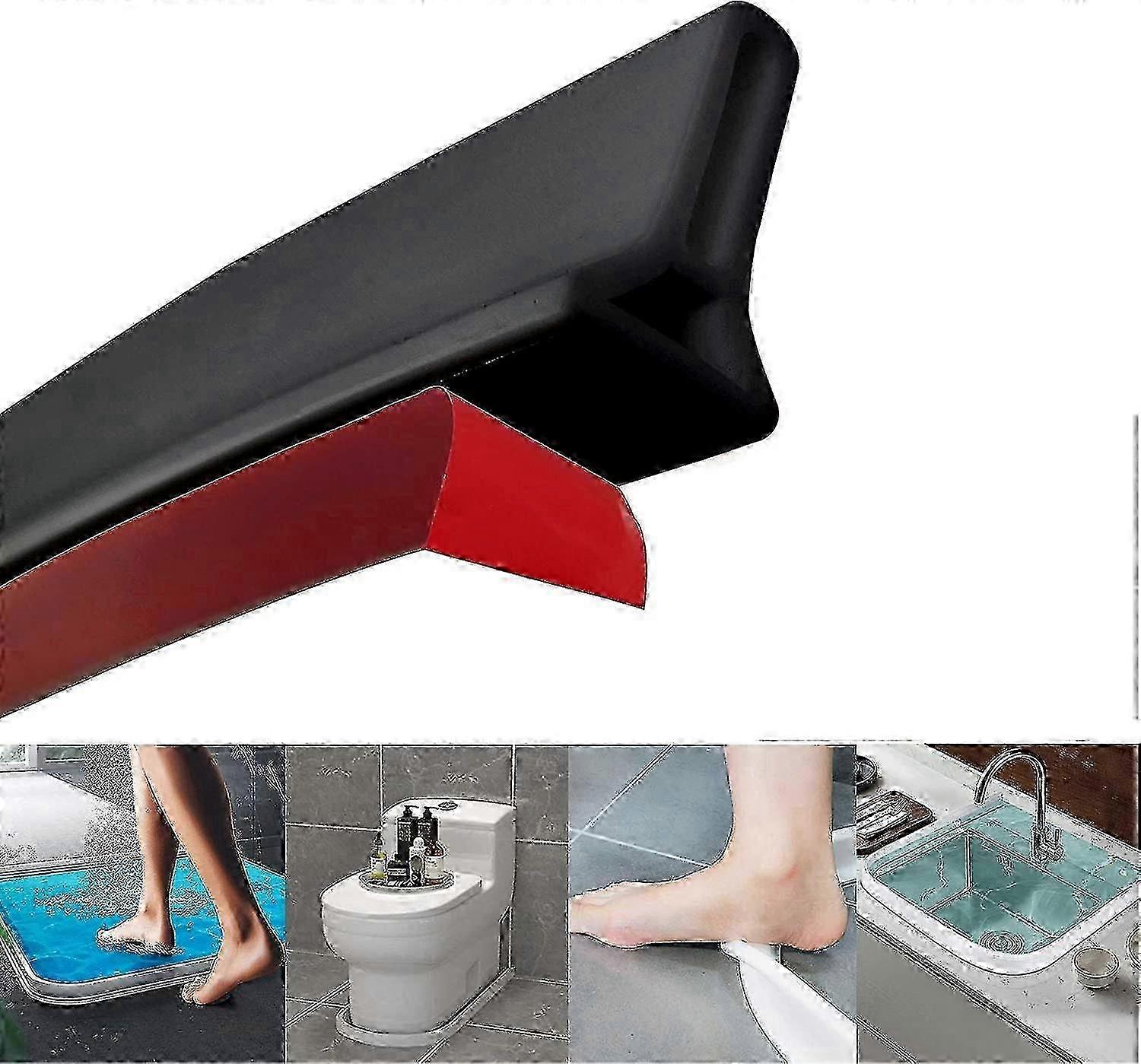 تحسين حاجز سد المياه للاستحمام \n\nحاجز عتبة الدش هذا يوقف بشكل فعال تسرب المياه ، مع سدادة حمام من السيليكون للغرفة الرطبة