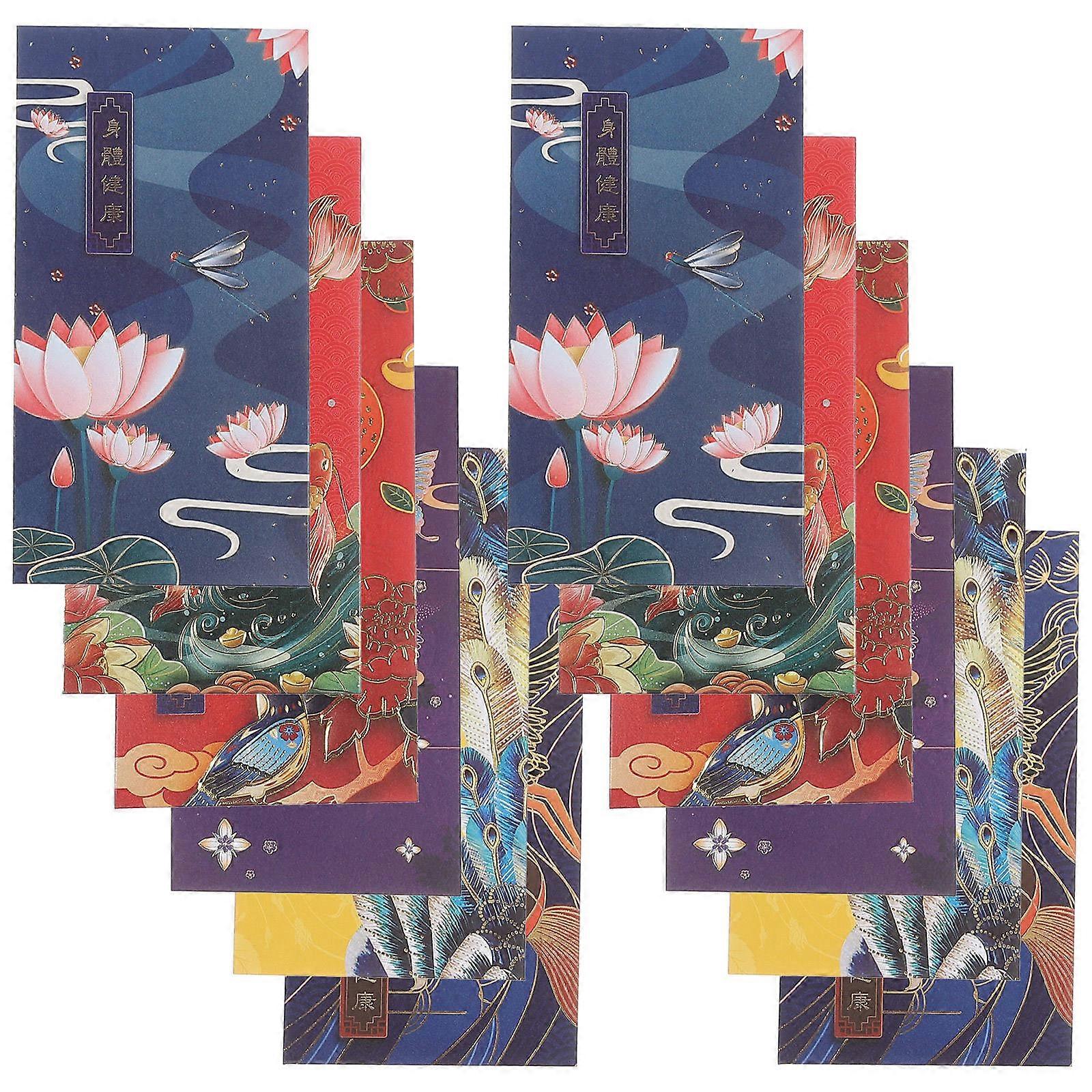 Spring Festival Red Envelope Traditional Red Pocket for New Year 12Pcs