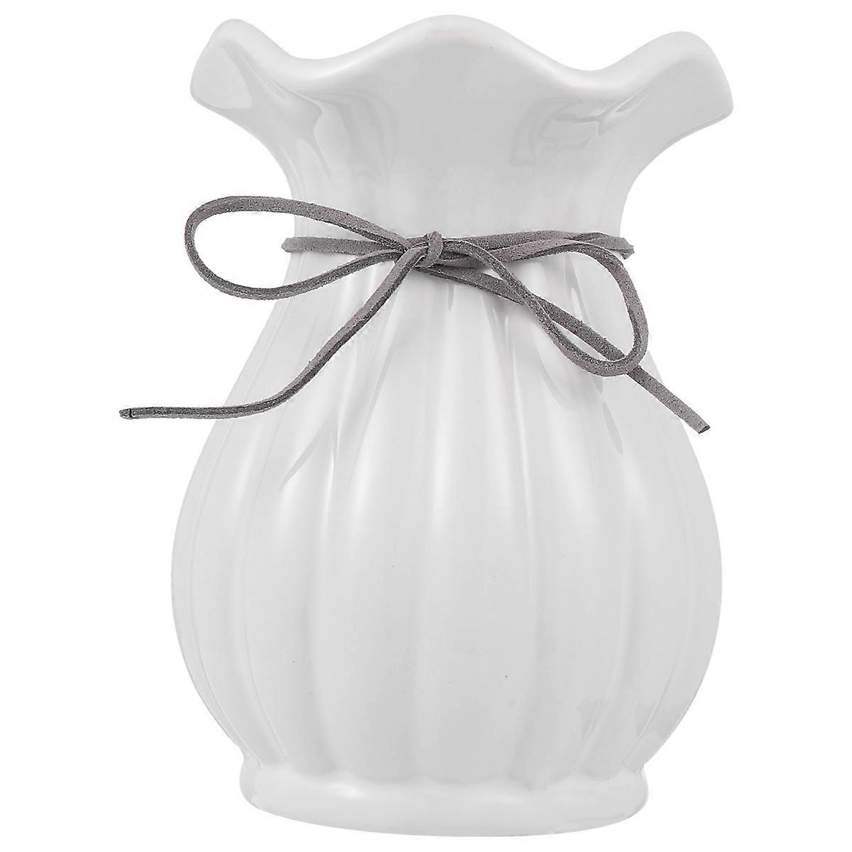 Ceramic Flower Pot for Planting Flowers White Decorative Use